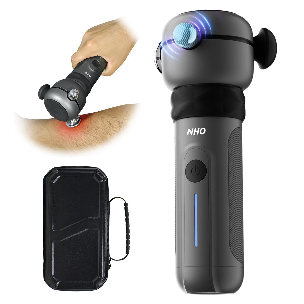 NHO massage gun neck release for tension relief and better flexibility.