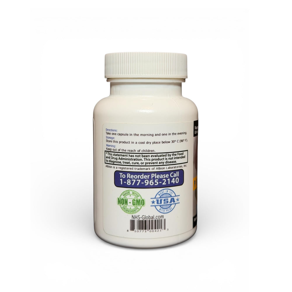 NHS Global Prostate Miracle capsule count shown—60 capsules per bottle for daily use.