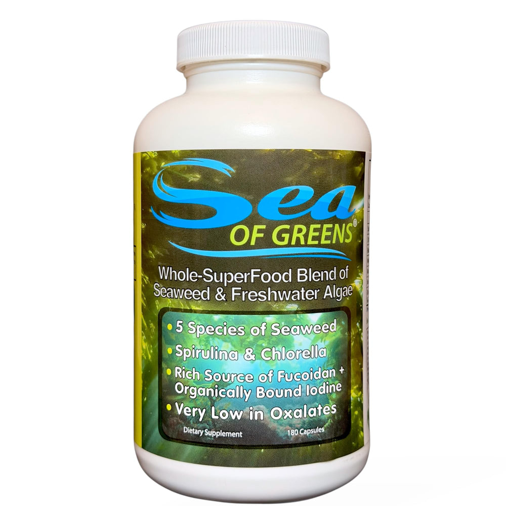 NHS Global Sea of Greens bottle front for daily ocean nutrition.