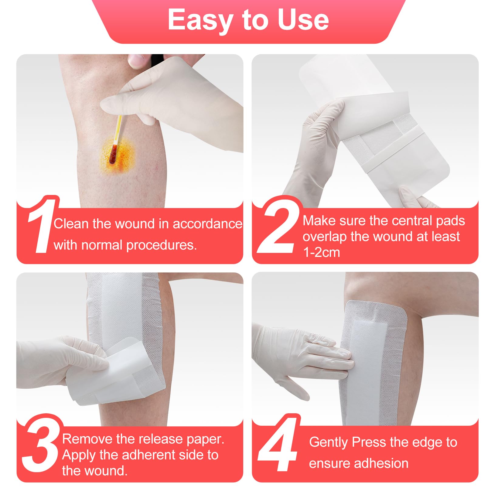 Niceful island dressing allows quick, comfortable changes with secure adhesion.