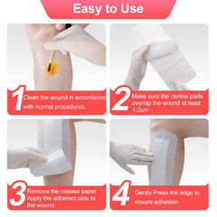 Niceful island dressing allows quick, comfortable changes with secure adhesion.