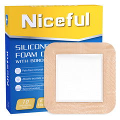 Niceful silicone foam dressing 6x6 with gentle adhesion and high absorption