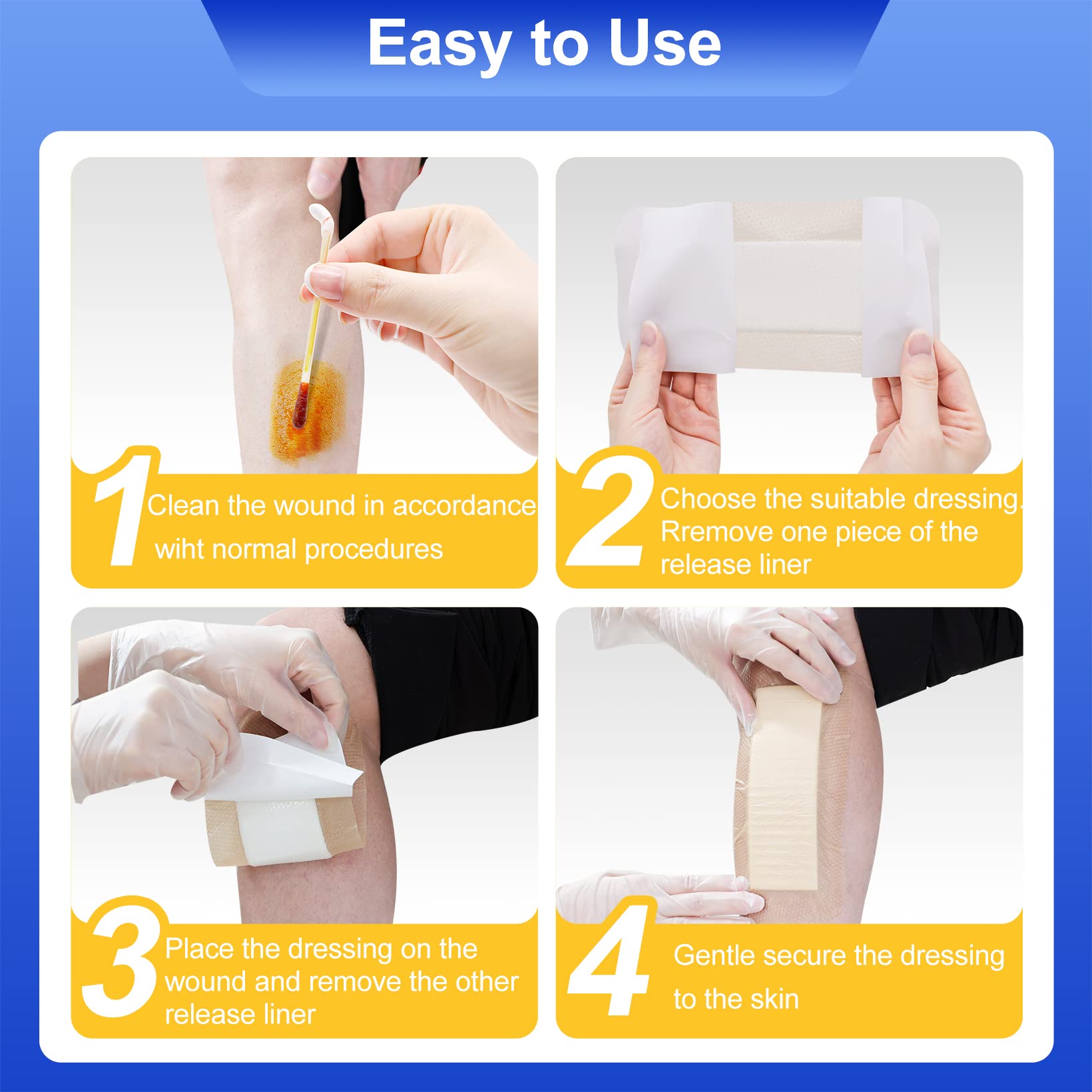 Ten sterile dressings in a Niceful packaging bundle ready for wound care.