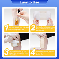 Ten sterile dressings in a Niceful packaging bundle ready for wound care.