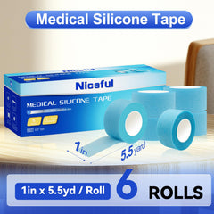 Niceful silicone tape on skin demonstrates gentle adhesion for secure dressings.