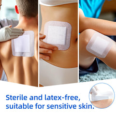 Sterile packaging of 50 dressings ensures ready-to-use wound care.
