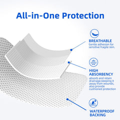 Water-resistant border of Niceful island dressing secures coverage while moving.