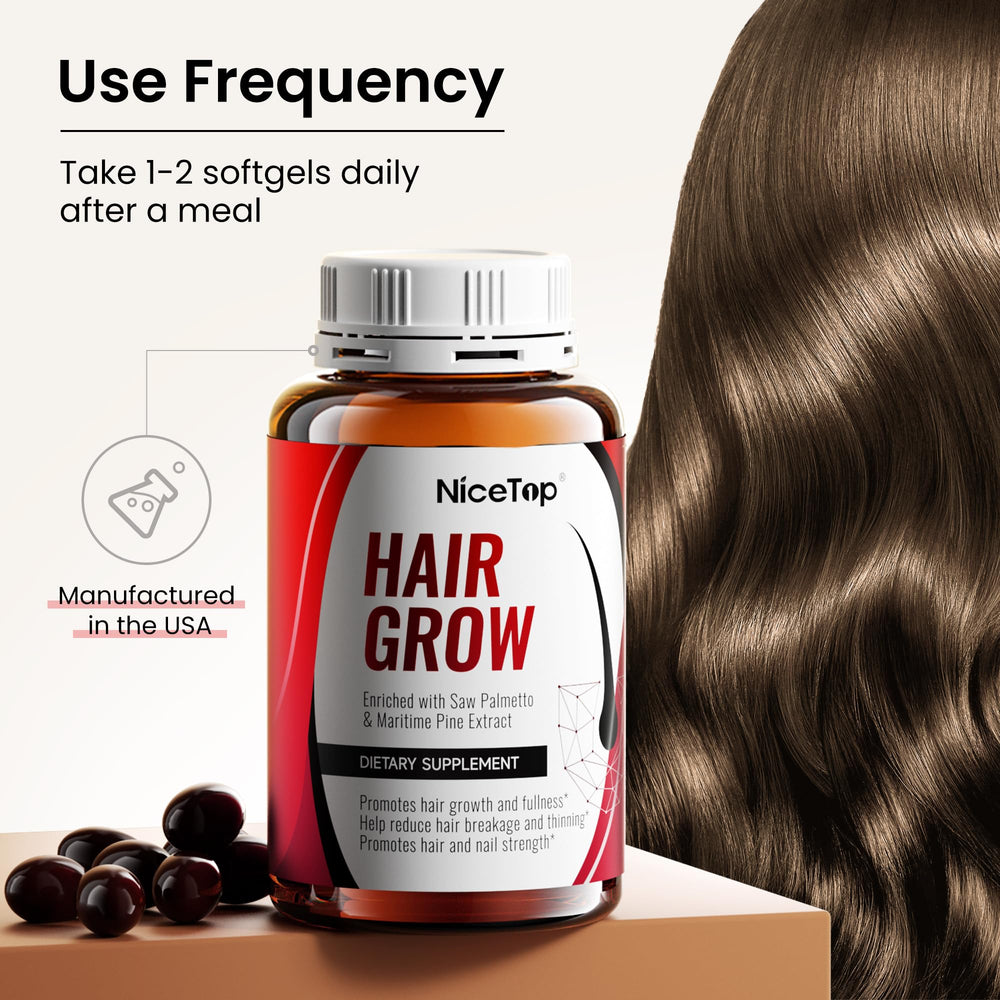 NiceTop saw palmetto extract ingredient close-up for hair health.