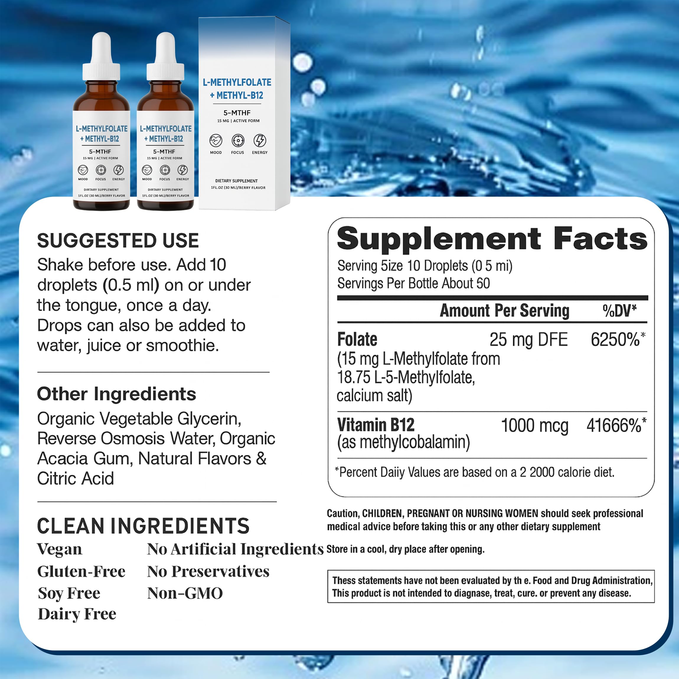 Nichalous L-Methylfolate label highlights active ingredients.