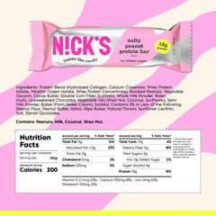 N!CK'S bar shows crunchy peanuts and caramel center for satisfying texture.