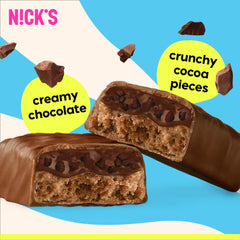 Nick’s Protein Bars Triple Chocolate foil-wrapped packaging preserves freshness.