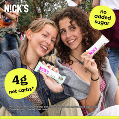 Nick's Crispy Cookie Chocolate close-up reveals texture that tempts snack lovers.