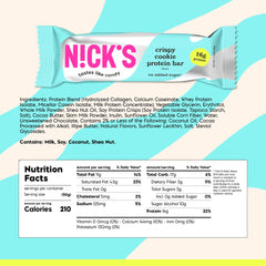 Nick's Crispy Cookie Chocolate cross-section highlights cookie bits and chocolate coating.