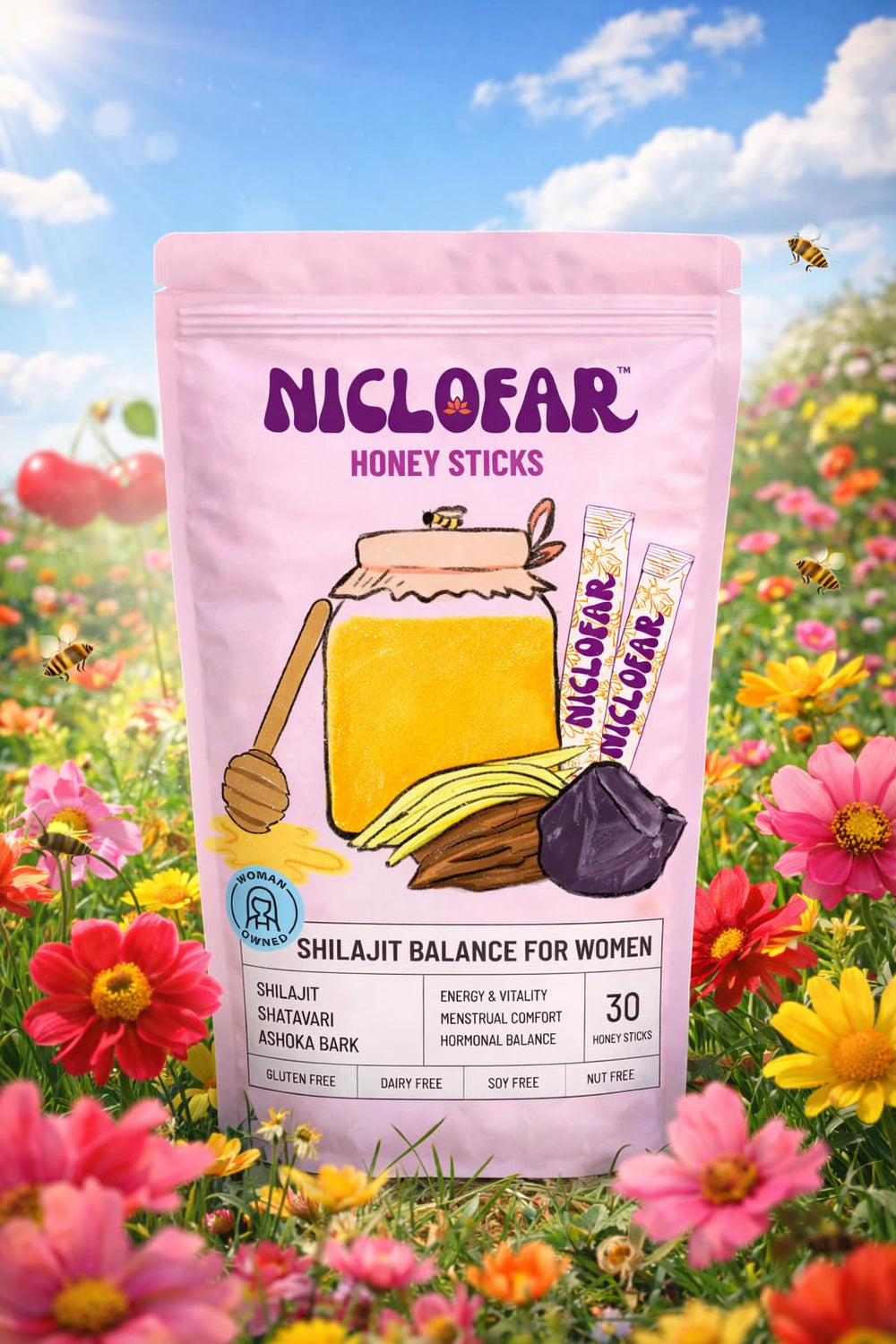 Niclofar Shilajit Honey Stick travel pack for busy days
