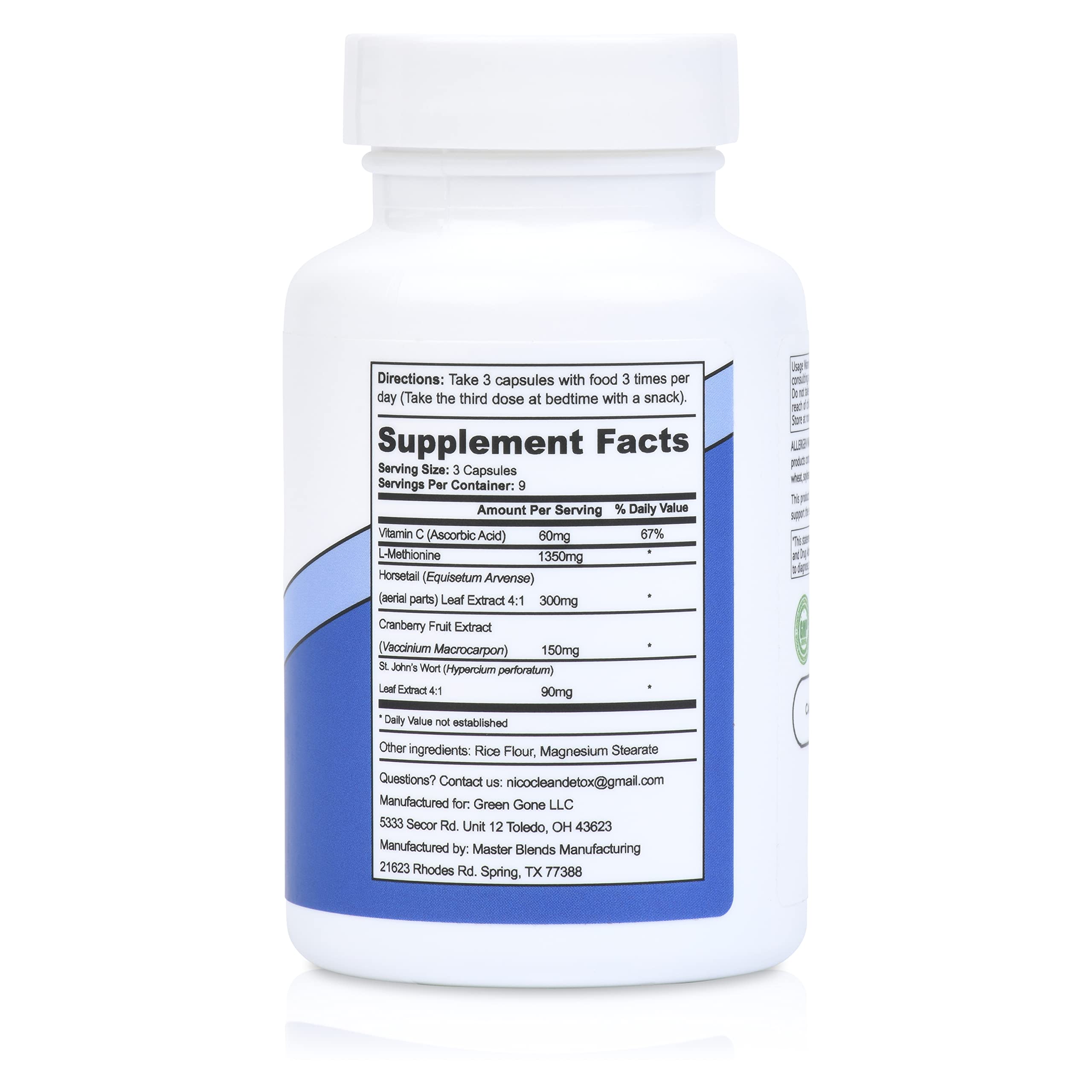NICOCLEAN 3 Day Detox bottle closeup highlights natural packaging and ingredients for easy use