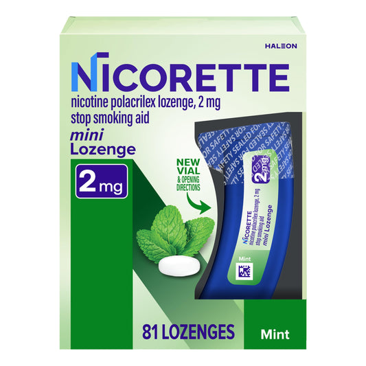 Nicorette mint-dispensing mini lozenge for discreet craving control