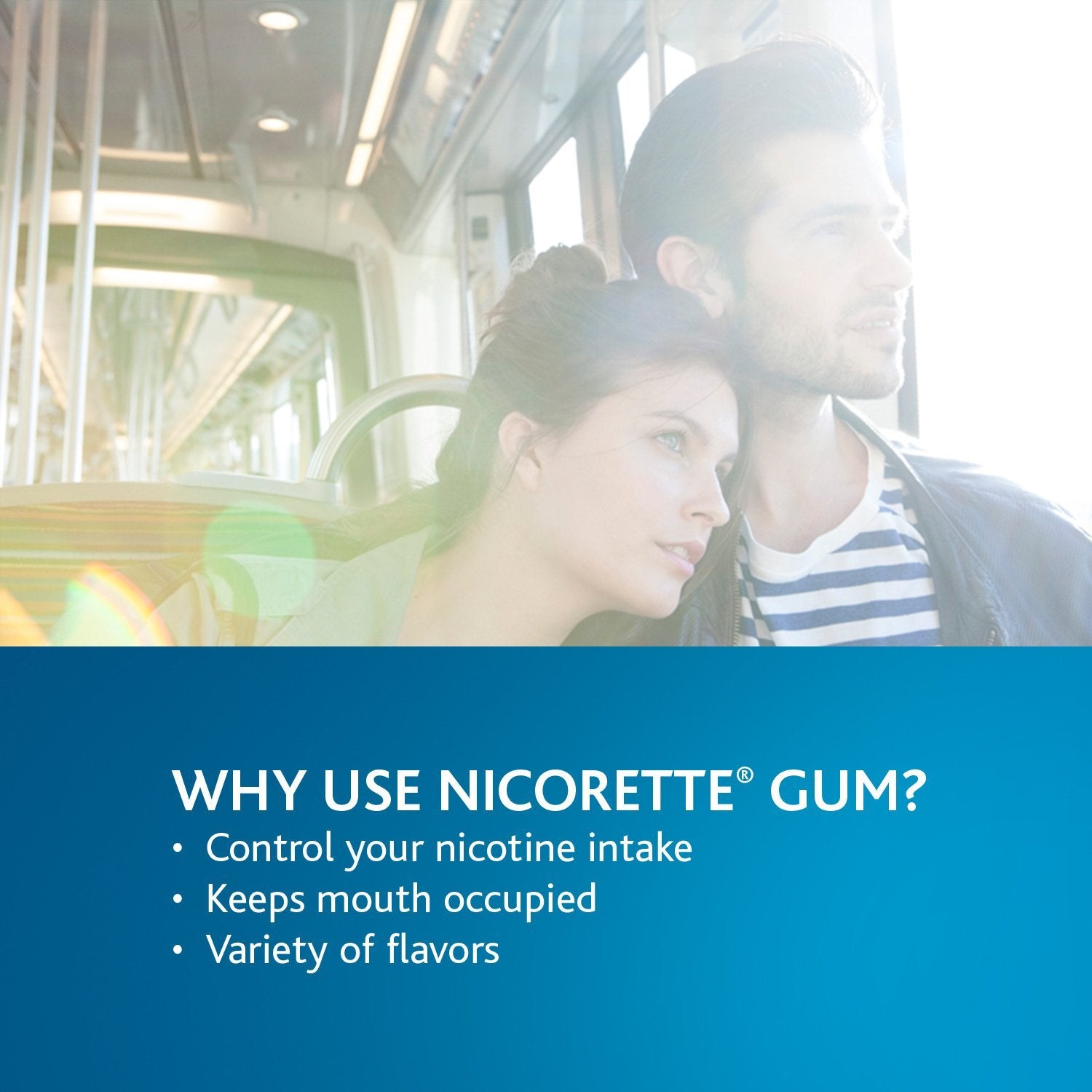 Nicorette gum pack open with individual pieces visible.