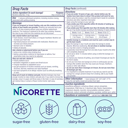 Usage timeline for Nicorette lozenges within a quit program.