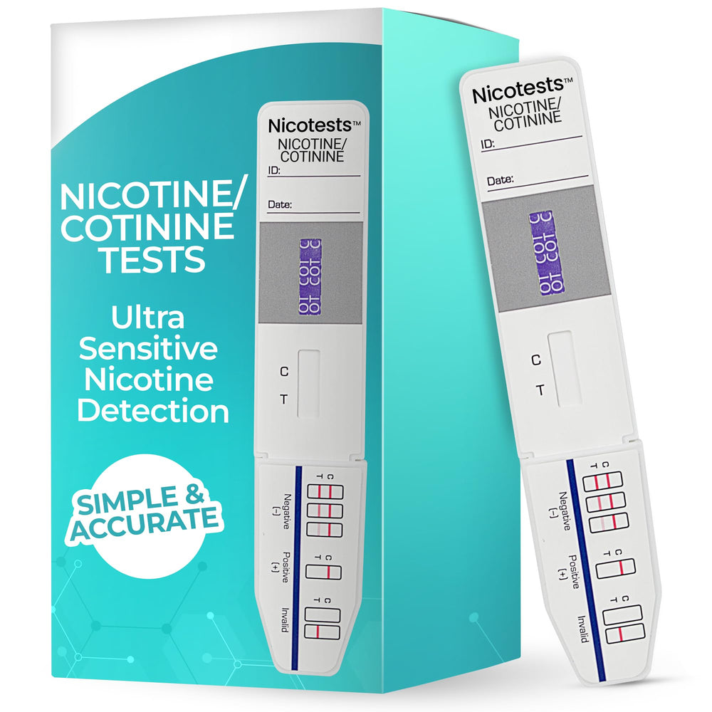 NICOTESTS five-pack front view for quick nicotine exposure screening at home