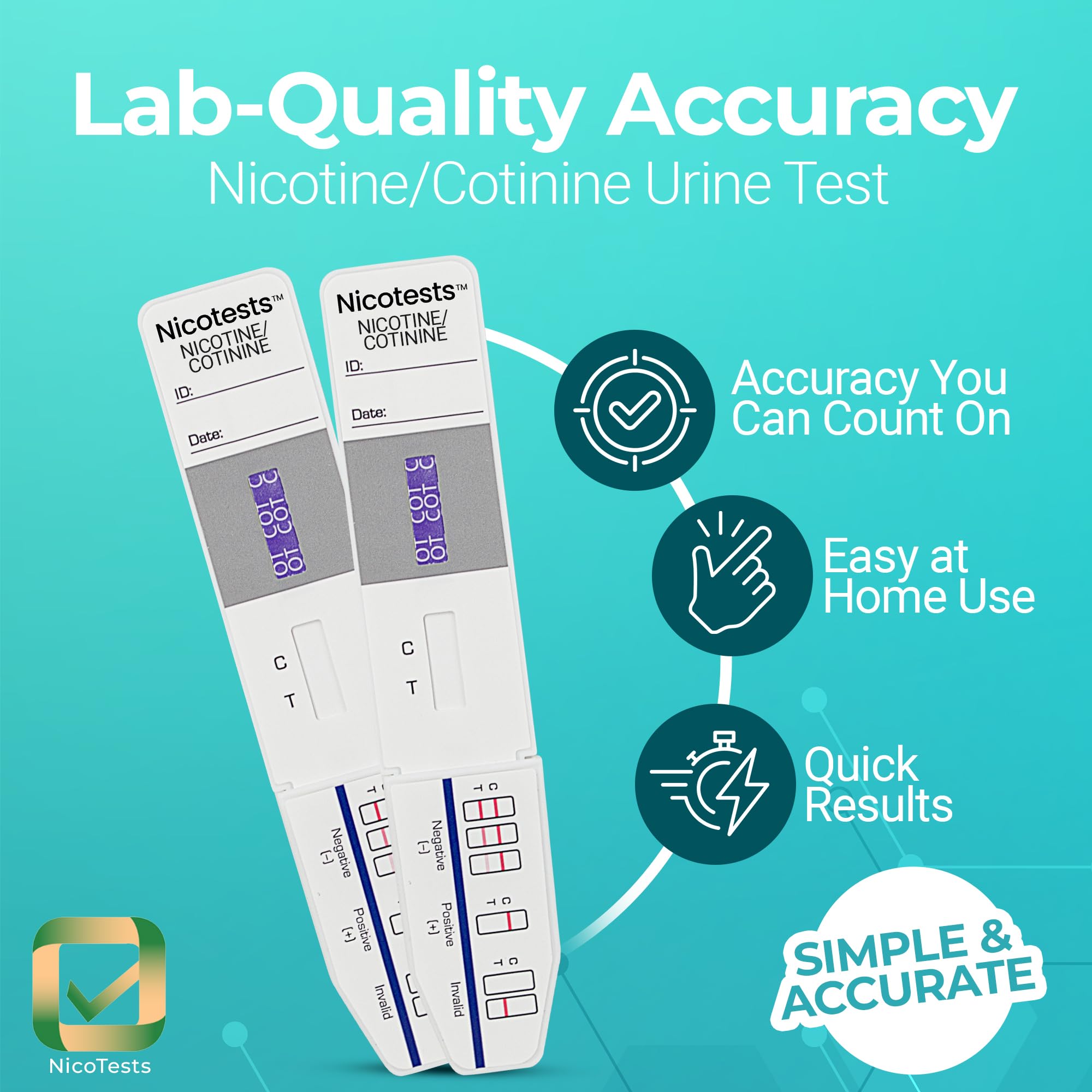 NICOTESTS box with strips showing easy setup for on-site testing