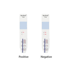 NICOTESTS compact test kit on desk for discreet testing