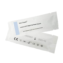 NICOTESTS packaging detail showing compact, portable design