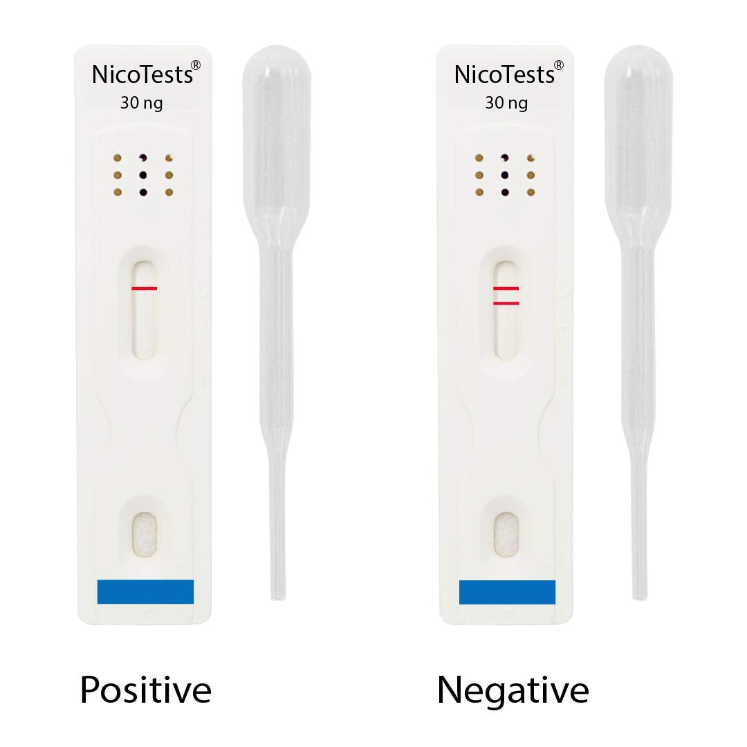 NICOTESTS test device with clear result display for quick interpretation