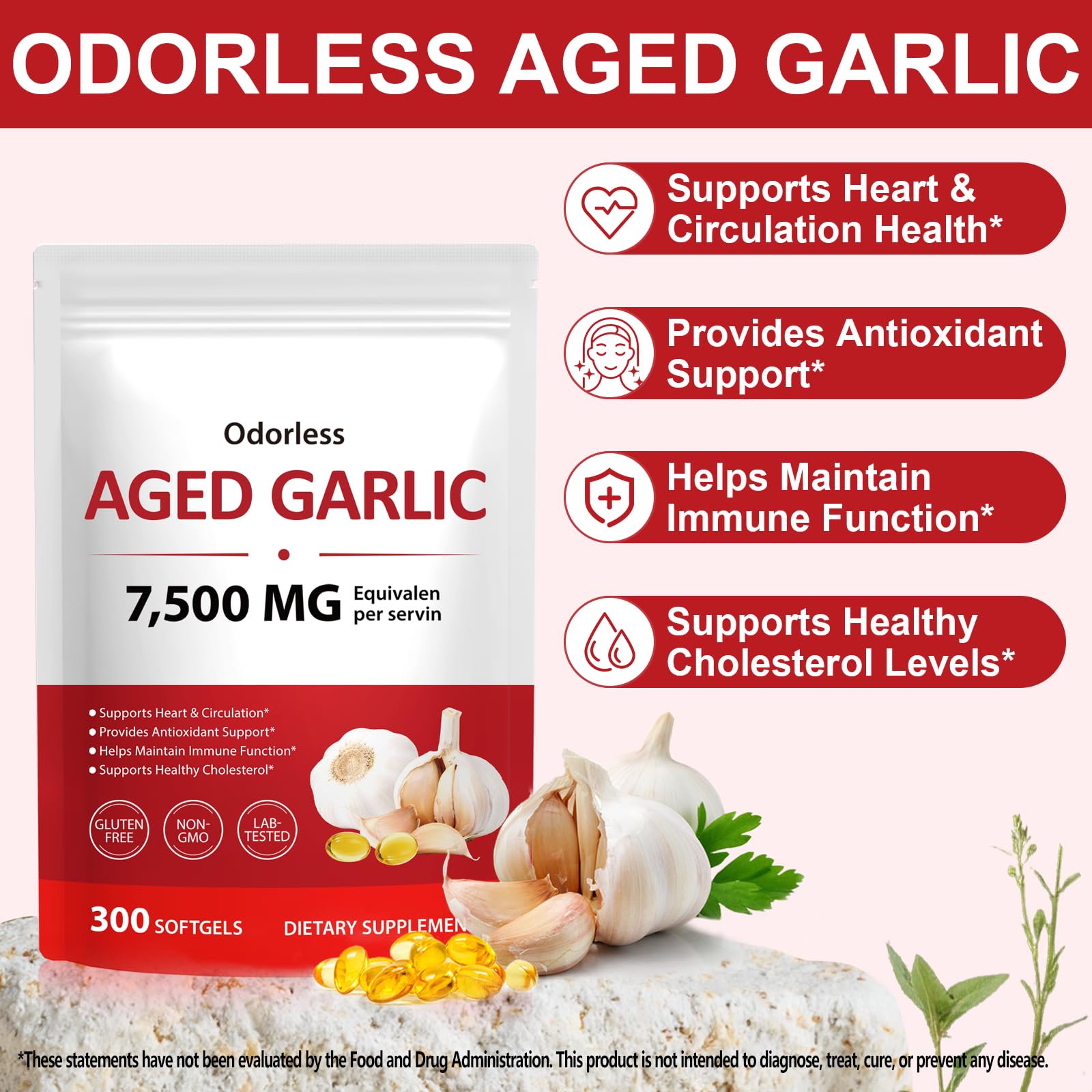 NIFEISHI organic garlic bulbs image emphasizes pure origin for premium ingredients.