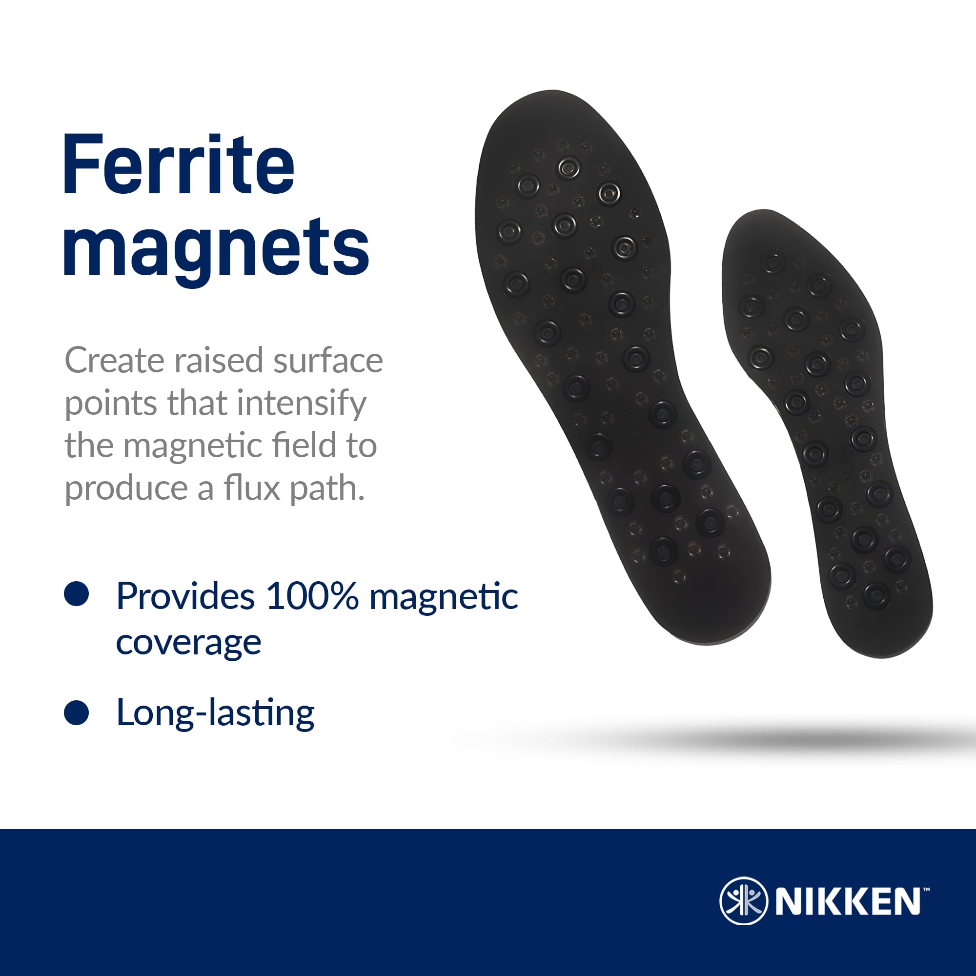 Nikken Kenko mSteps ferrite magnets create a stronger flux path