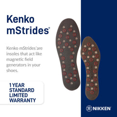 Nikken Kenko mStrides insole emphasizes foot support up to 275 pounds.