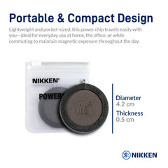 Nikken Kenko PowerChip Black on keychain for on-the-go use
