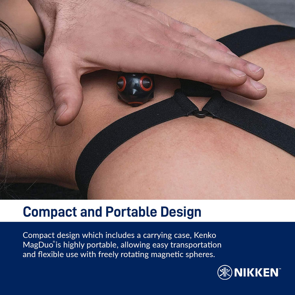 Nikken MagDuo used on various body areas for customizable relief.