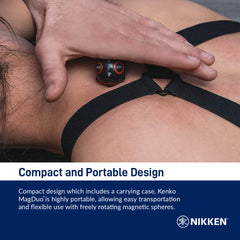 Nikken MagDuo used on various body areas for customizable relief.