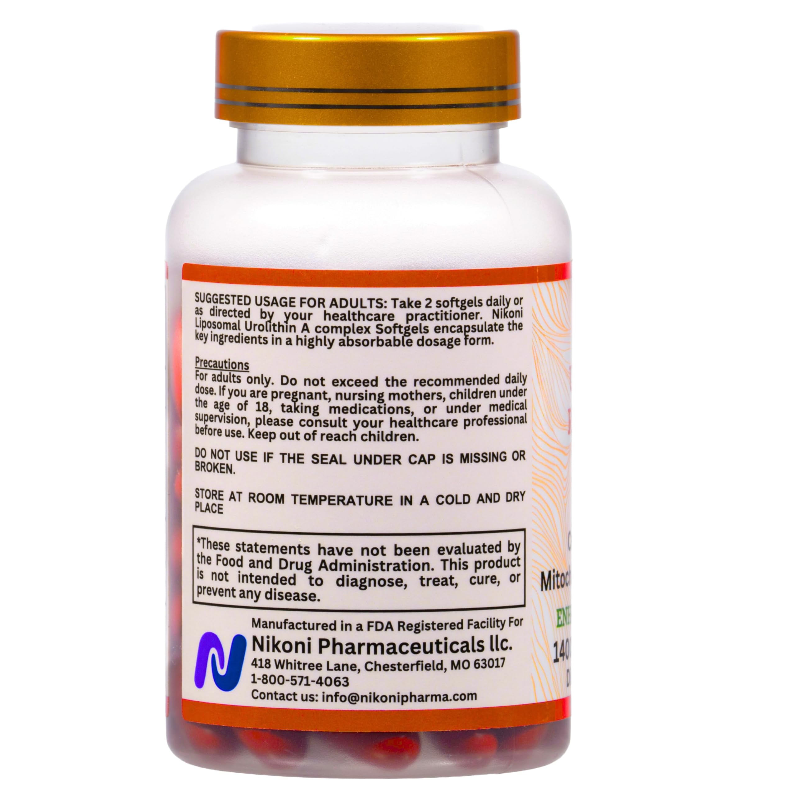 Nikoni ingredients panel featuring resveratrol and CoQ10.