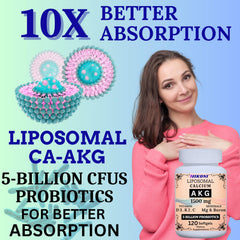 Nikoni Liposomal Calcium AKG 1500mg liposomal delivery surface suggests enhanced absorption