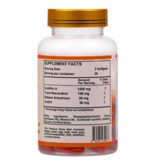 Nikoni Liposomal Urolithin-A softgels closeup highlighting capsule texture.