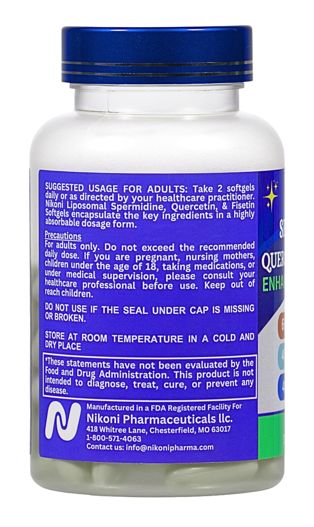 Close-up of Nikoni softgel capsule emphasizing high-potency formula.