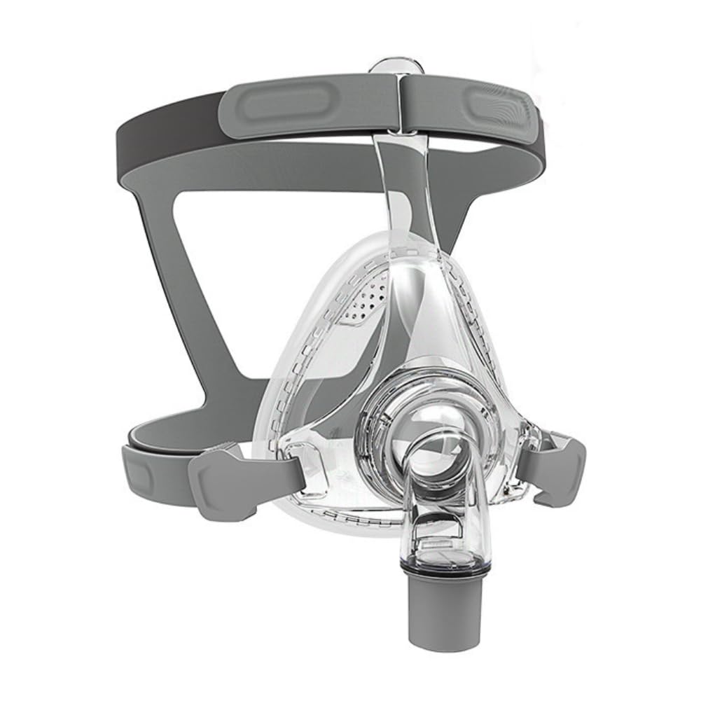Nimisa full face CPAP mask with silicone cushion for a comfortable all-night seal.