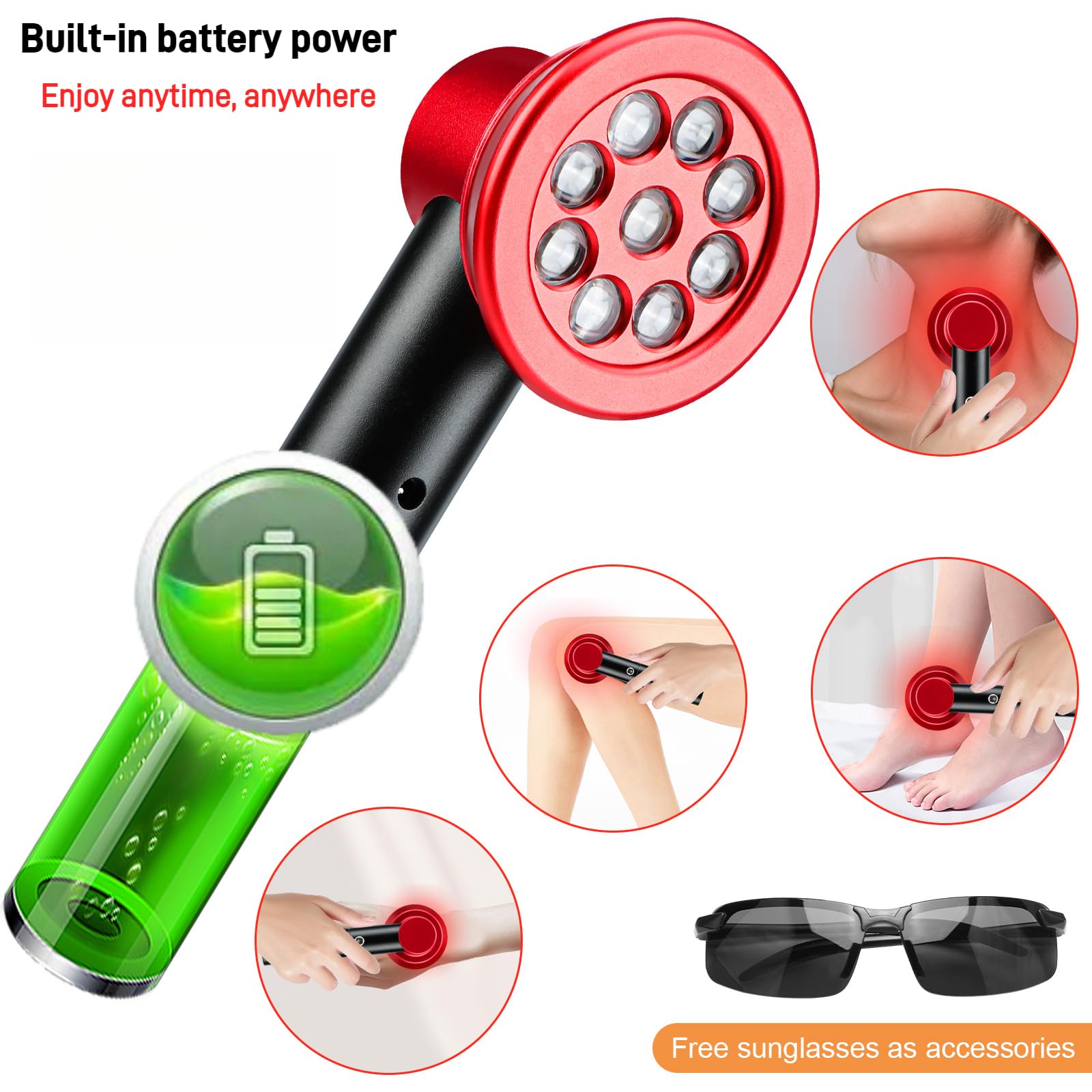 NINSI device used on body and facial skin for versatile therapy applications.