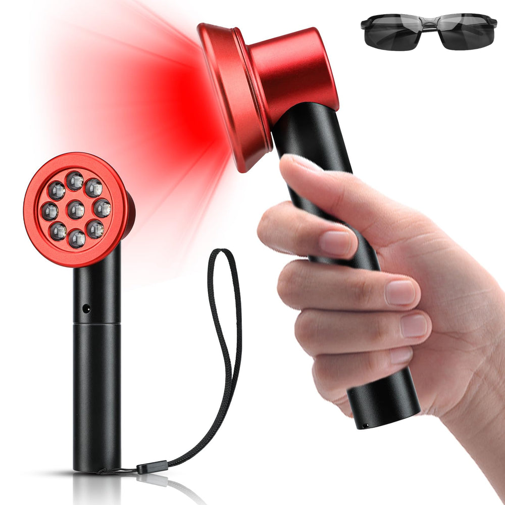 NINSI red light therapy device front view for at-home muscle relief and skin care.