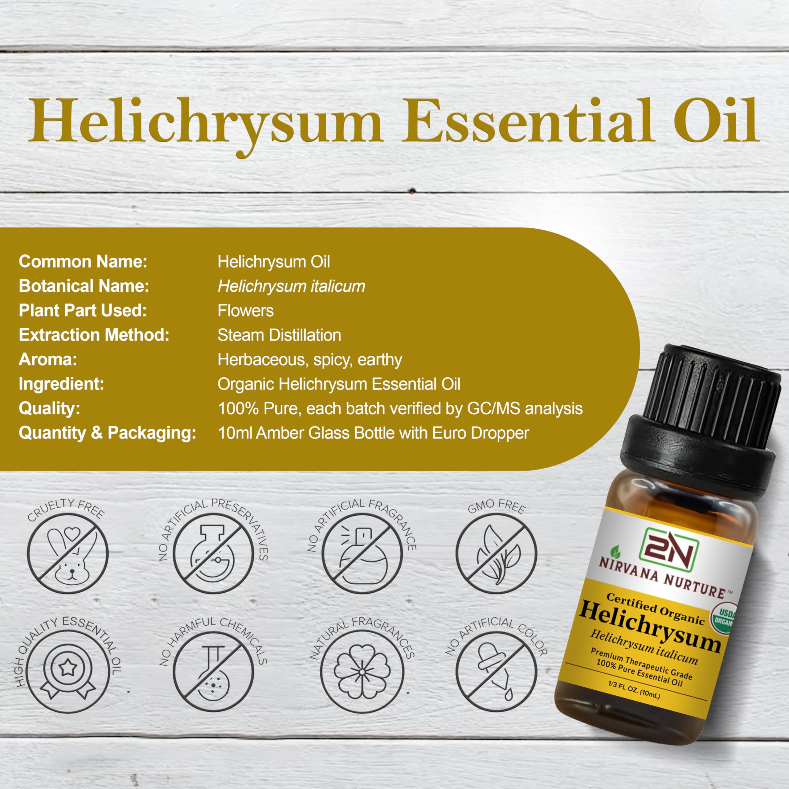 Nirvana Nurture Helichrysum oil diffuser setup for calming aromatherapy.