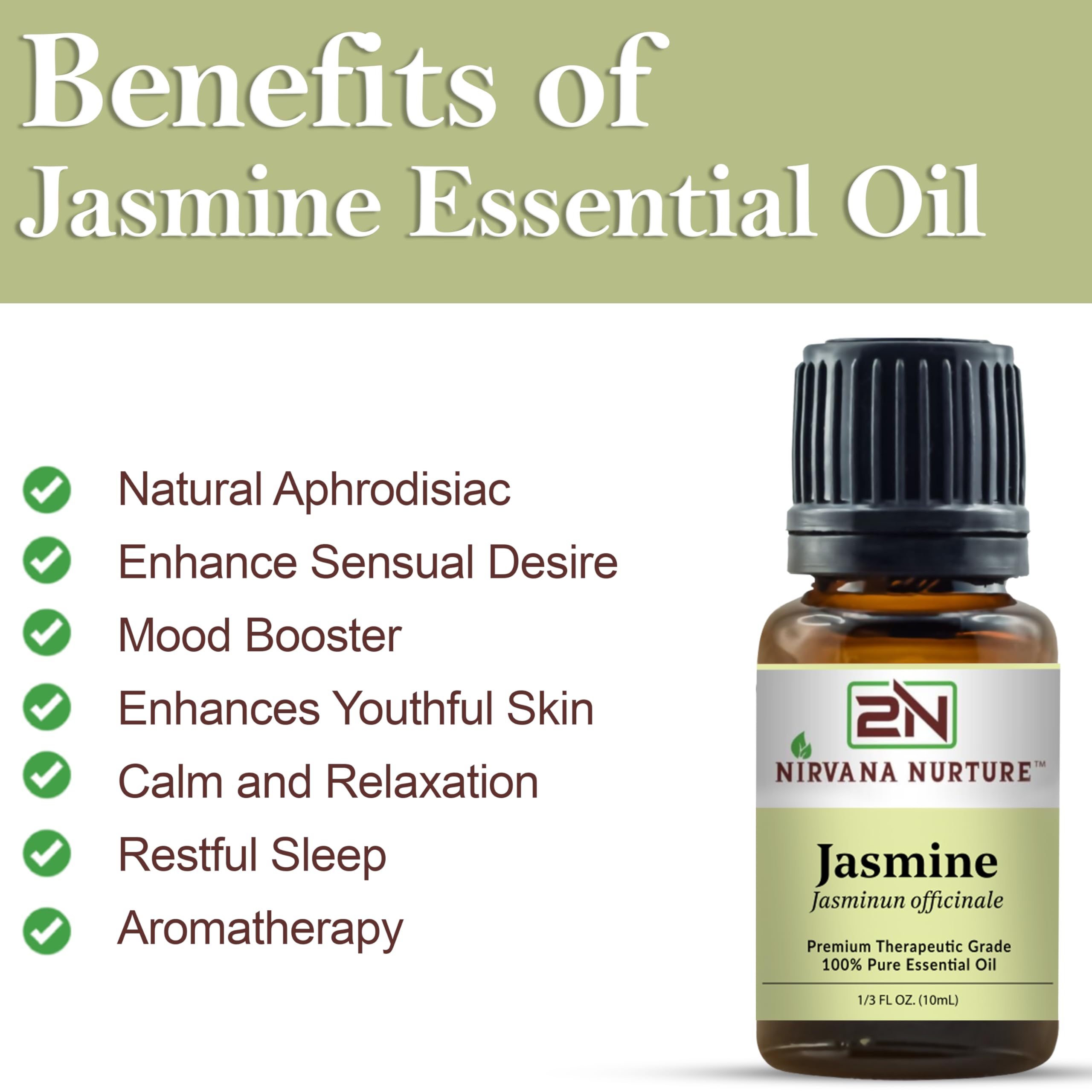 Nirvana Nurture Jasmine Oil diffuser blend, promotes deep relaxation during aromatherapy sessions.