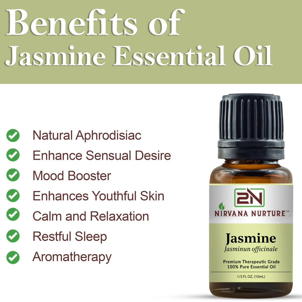 Nirvana Nurture Jasmine Oil diffuser blend, promotes deep relaxation during aromatherapy sessions.