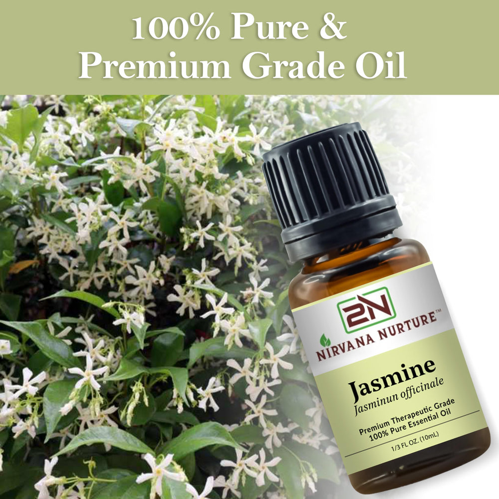 Nirvana Nurture Jasmine Oil in a carrier oil for moisturizing routine.