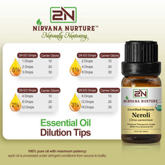 Nirvana Nurture Neroli skin-care routine close-up suggests healthy glow.