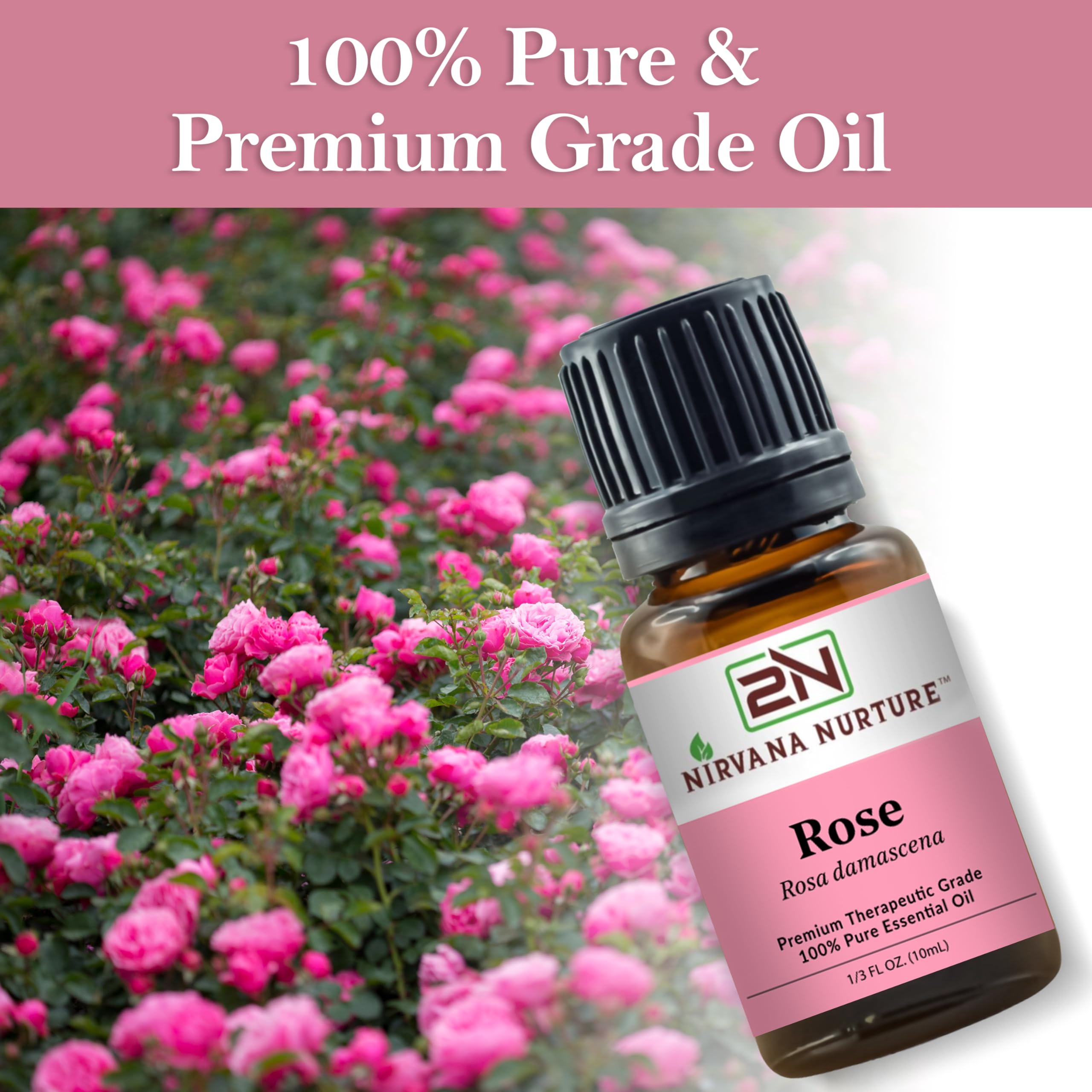 Droplets of Nirvana Nurture Rose Oil applied during a soothing massage