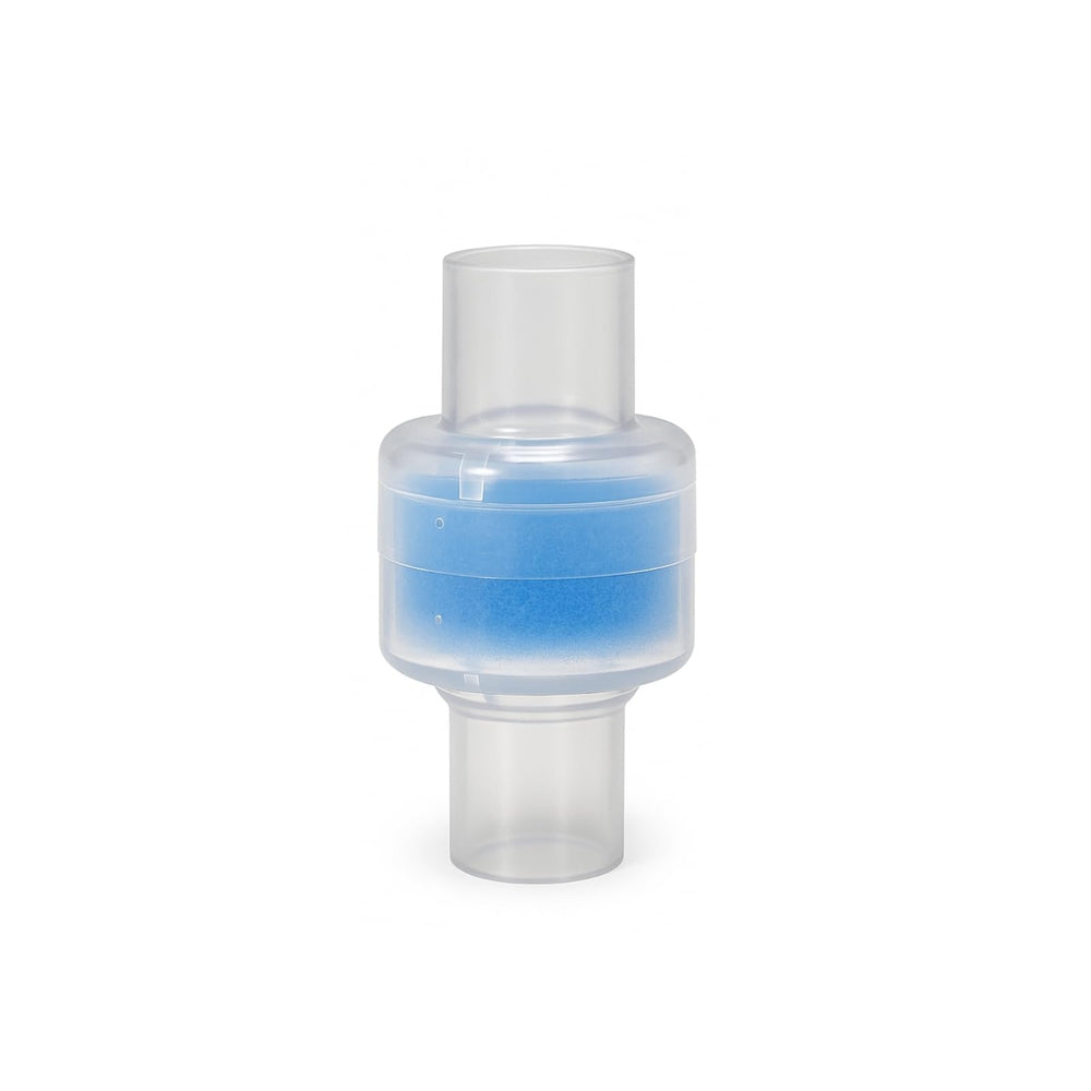 Nispira HME compatible with CPAP and BiPAP for versatile airflow humidification