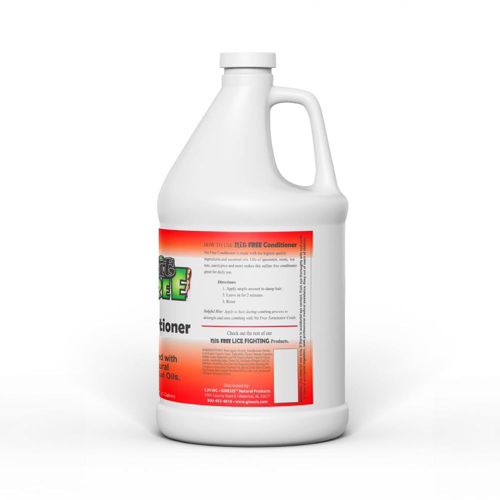 Nit Free Conditioner bottle pour demonstrating easy application and refreshing peppermint scent.