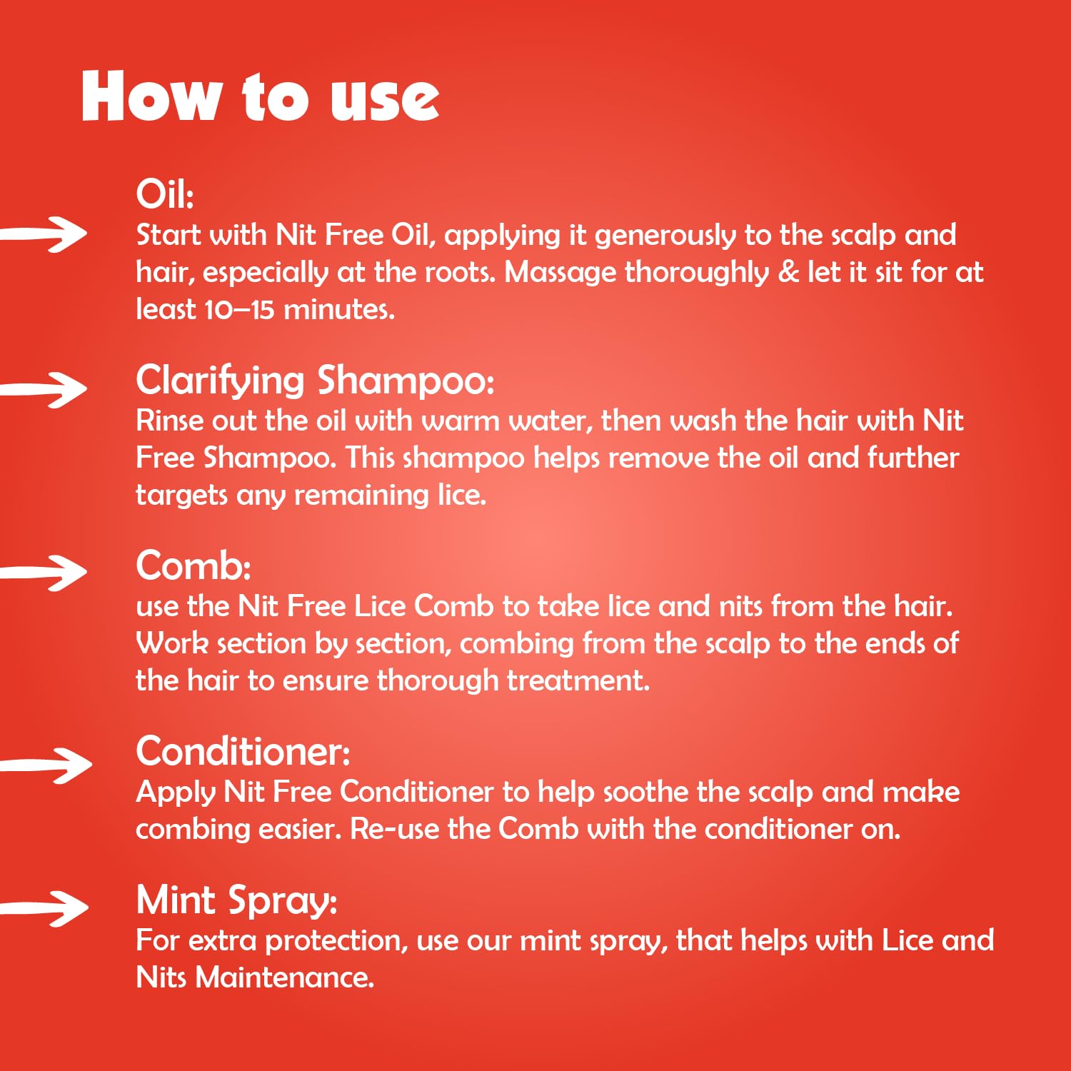 Nit Free Conditioner bottle to soothe and nurture hair.