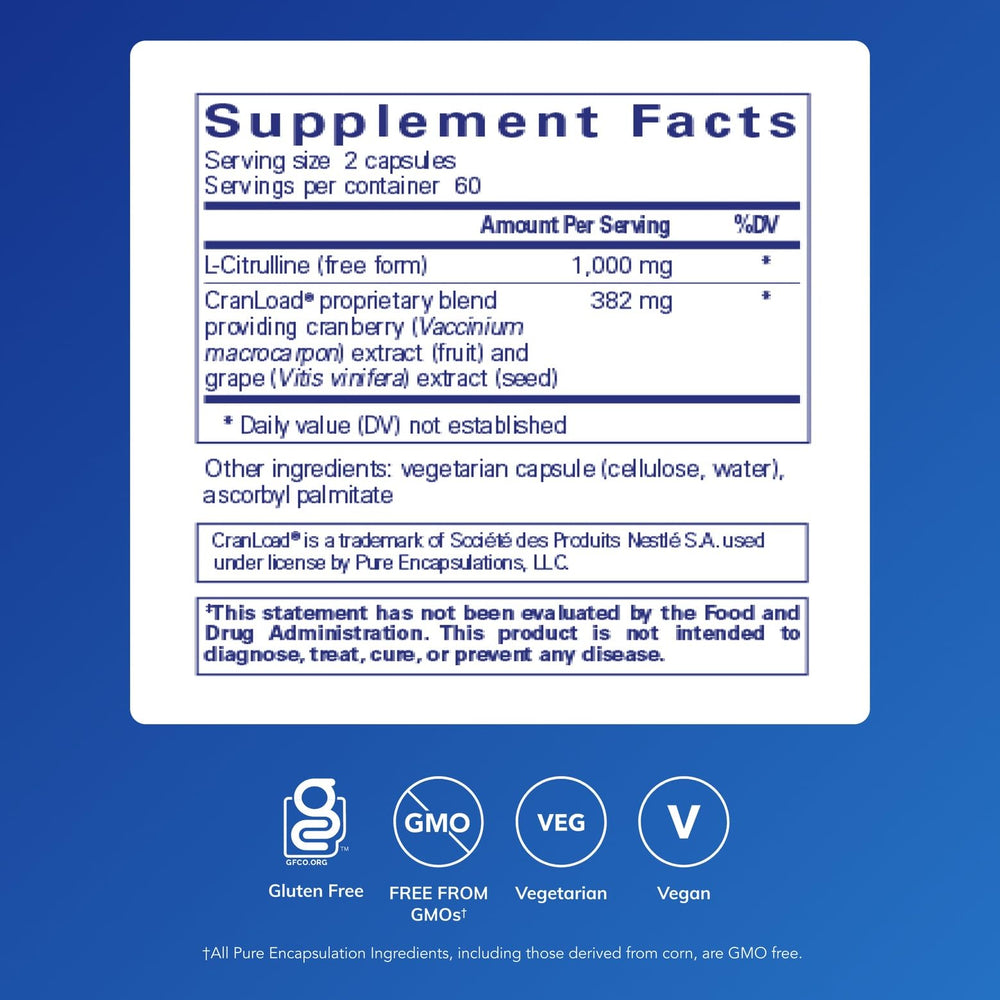 Nitric Oxide Ultra capsules close-up highlighting L-Citrulline and cranberry polyphenols.